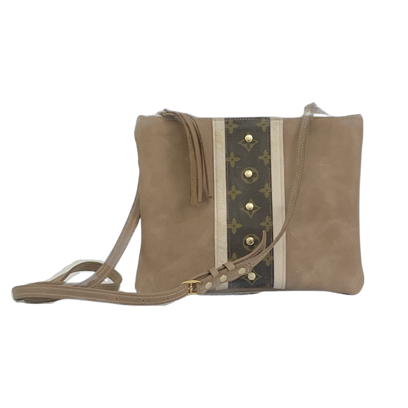 Upcycled LV Crossbody Bag in Mocha Leather | Caroline