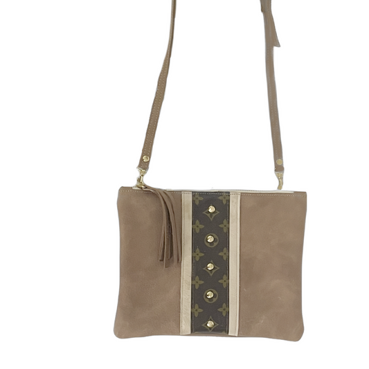 Upcycled LV Crossbody Bag in Mocha Leather | Caroline