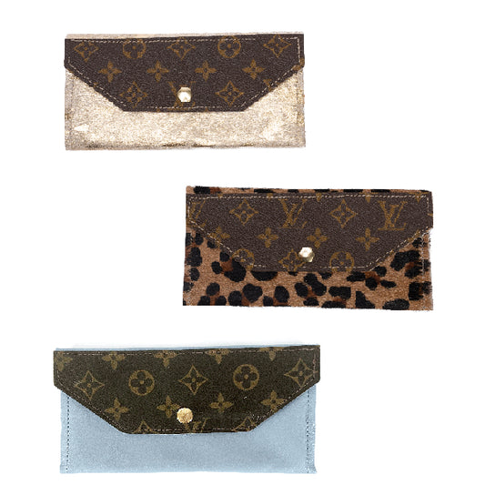 Large Wallet In Leather | Upcycled LV (Pre Made)