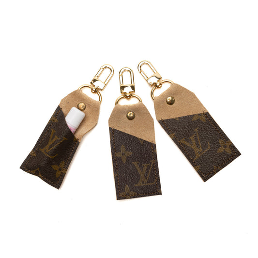 Lip Keeper Lip Balm Holder In Leather | Upcycled LV