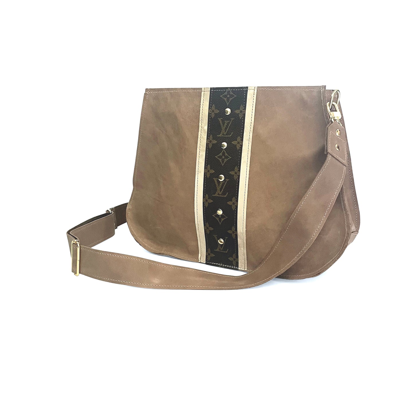 Alison Crossbody In Mocha Leather | Upcycled LV (Pre Made)