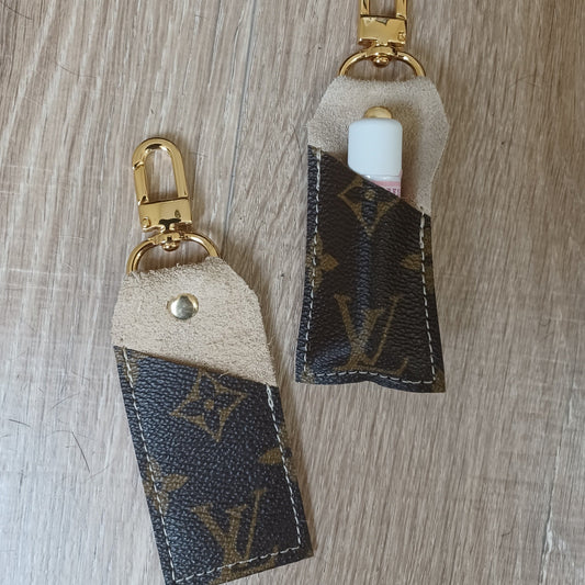 Lip Keeper Lip Balm Holder In Leather | Upcycled LV