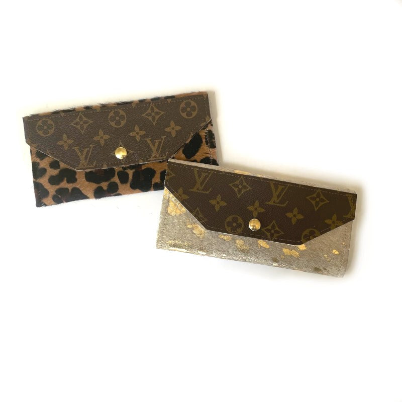 Large Wallet In Leather | Upcycled LV (Pre Made)