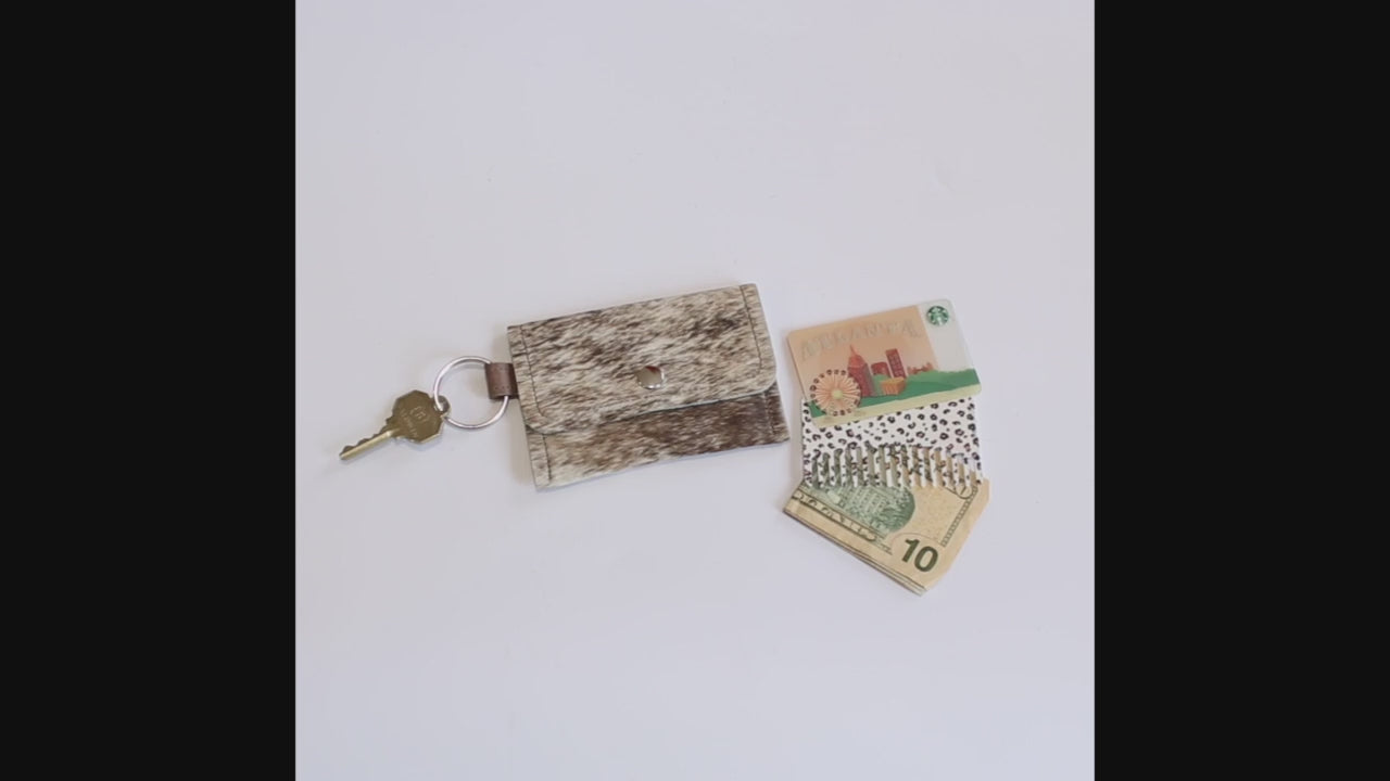 LV Keychain Wallet - Cowhide & Leather by Beaudin Designs