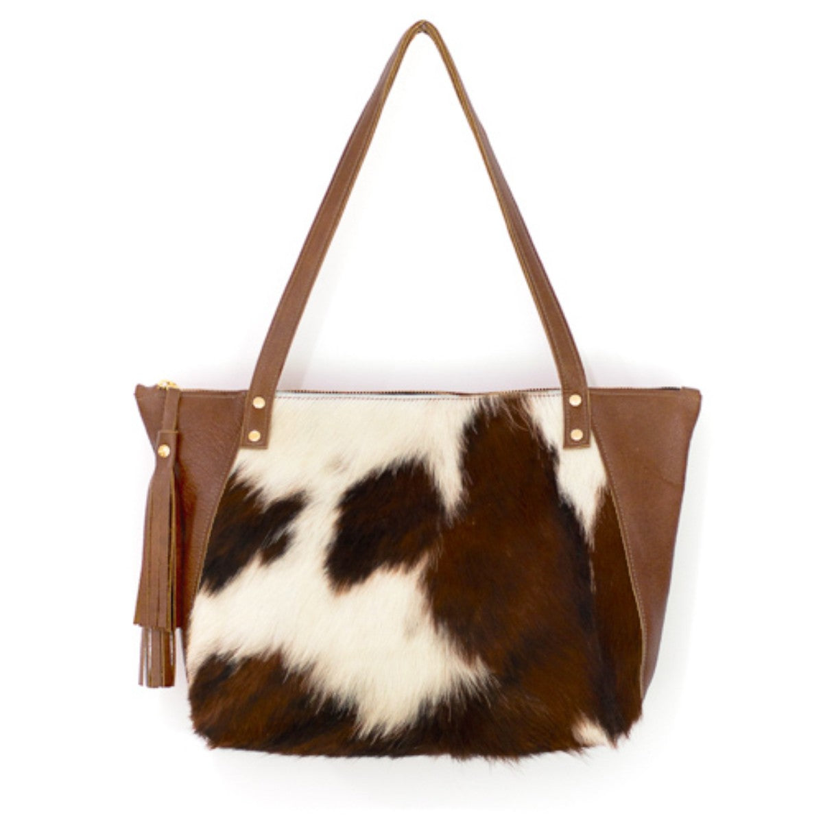 Elsey Tote - Brown+White