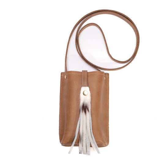 Phone Purse - Brown+White