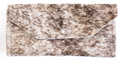 Large Wallet In Leather, Hair on Hide (Pre Made)