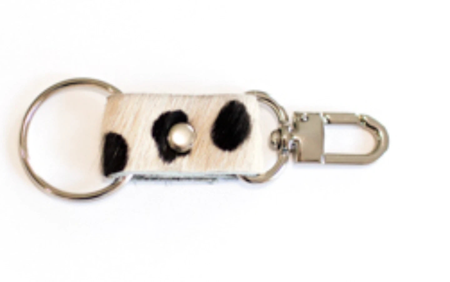 Key Chain In Leather, Hair on Hide