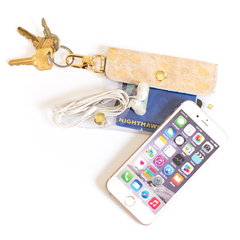 Clear Keeper Card Holder In Vinyl, Leather (Pre Made)