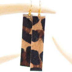 Kit Kat - Cowhide Bar Earrings (Pre Made)