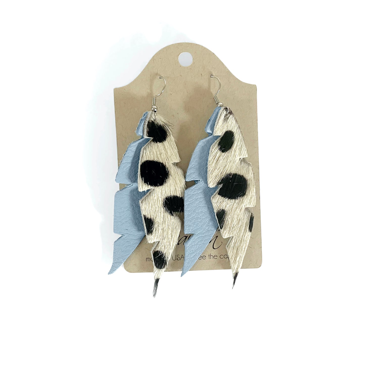 Dove - Leather Feather Earrings