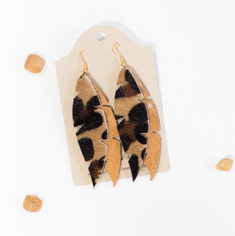 Dove - Leather Feather Earrings