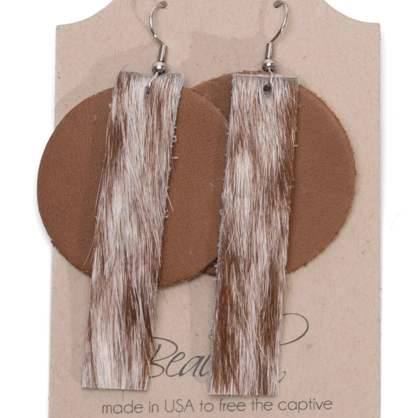 York Modern Dangle Earrings In Leather (Pre Made)
