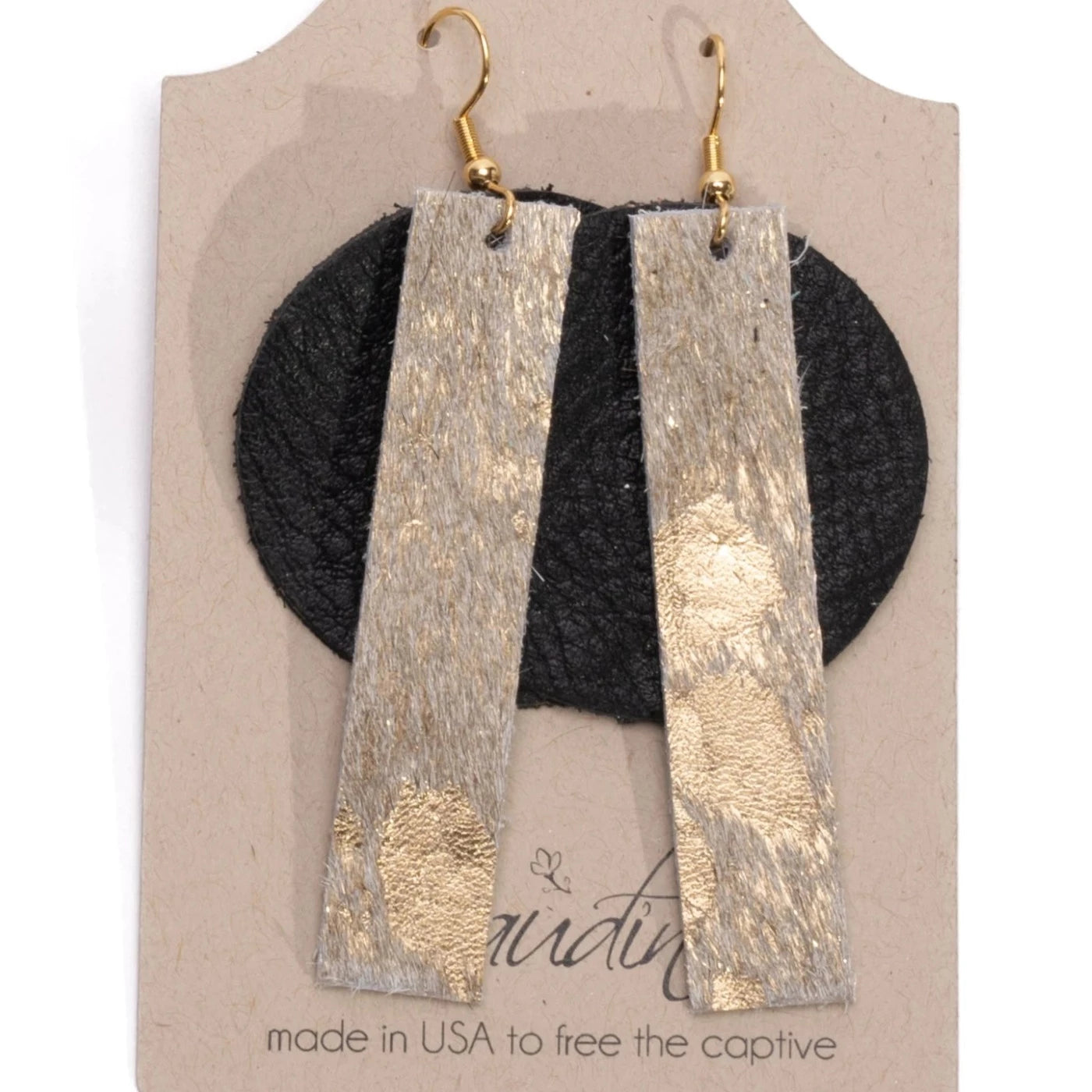 York Modern Dangle Earrings In Leather (Pre Made)