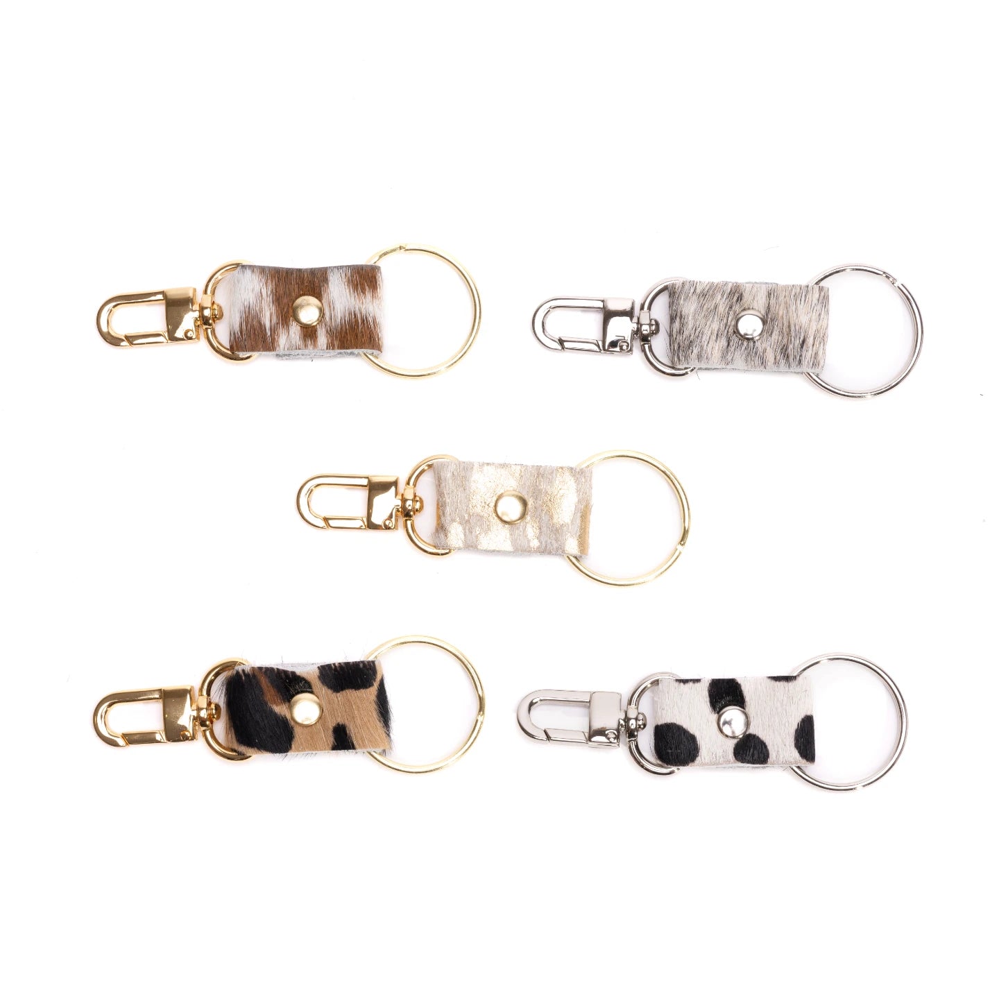 Key Chain In Leather, Hair on Hide