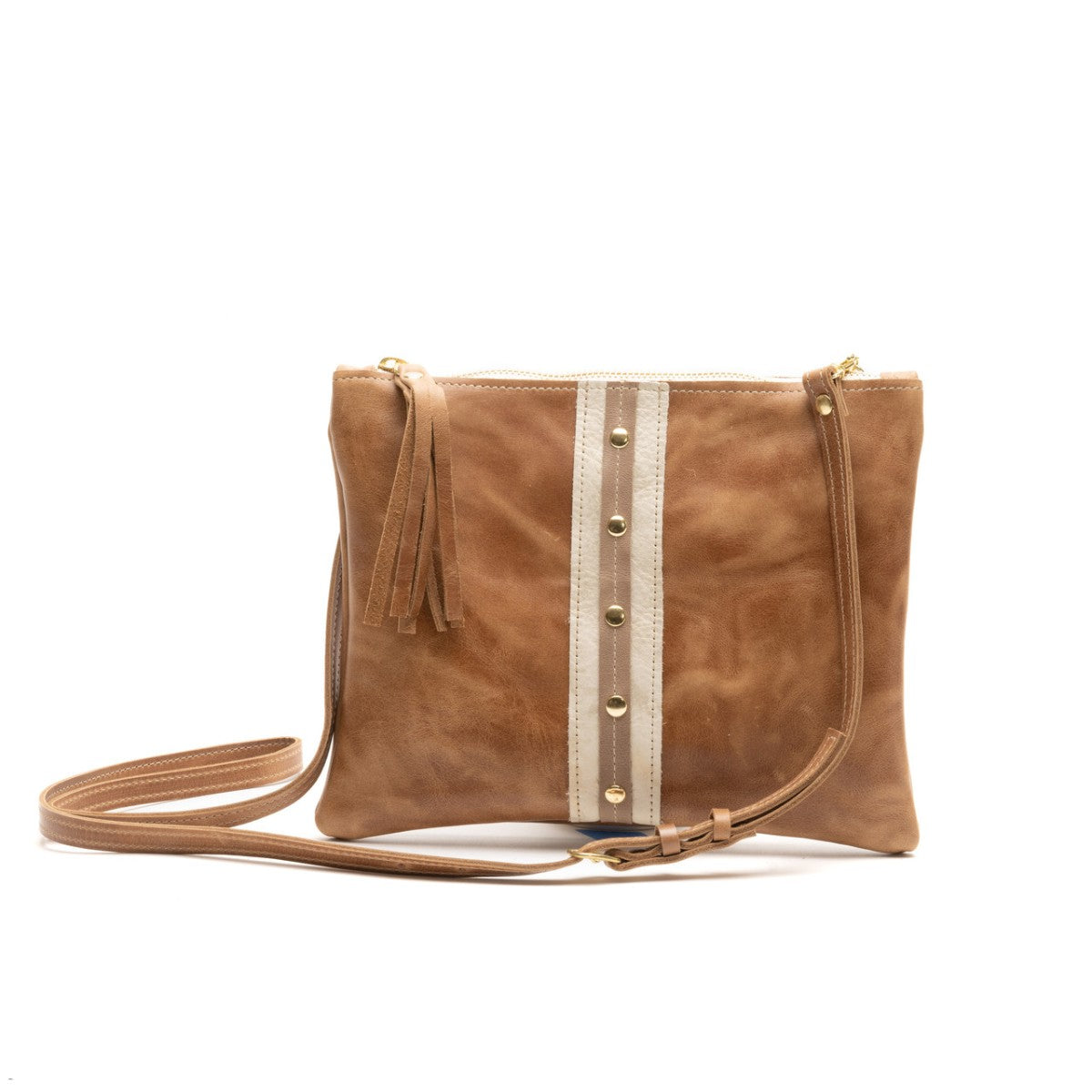 Caroline Crossbody - Cognac Stripe