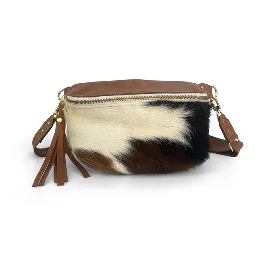 Britt Sling Bag | Brown+White
