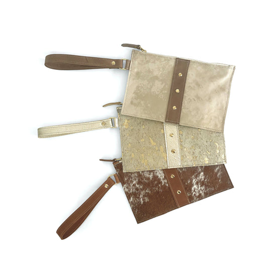 Laura Wristlet In Leather (Pre Made)