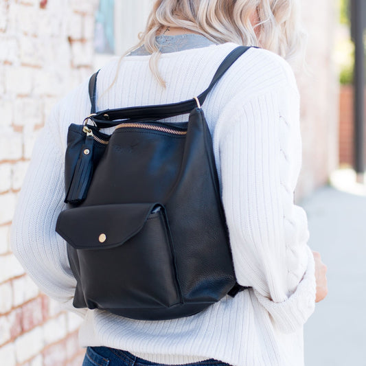 Becka Backpack Purse - Black