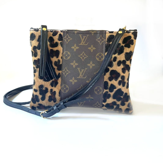 Upcycled LV Crossbody Bag in Jaguar Cowhide | Caroline