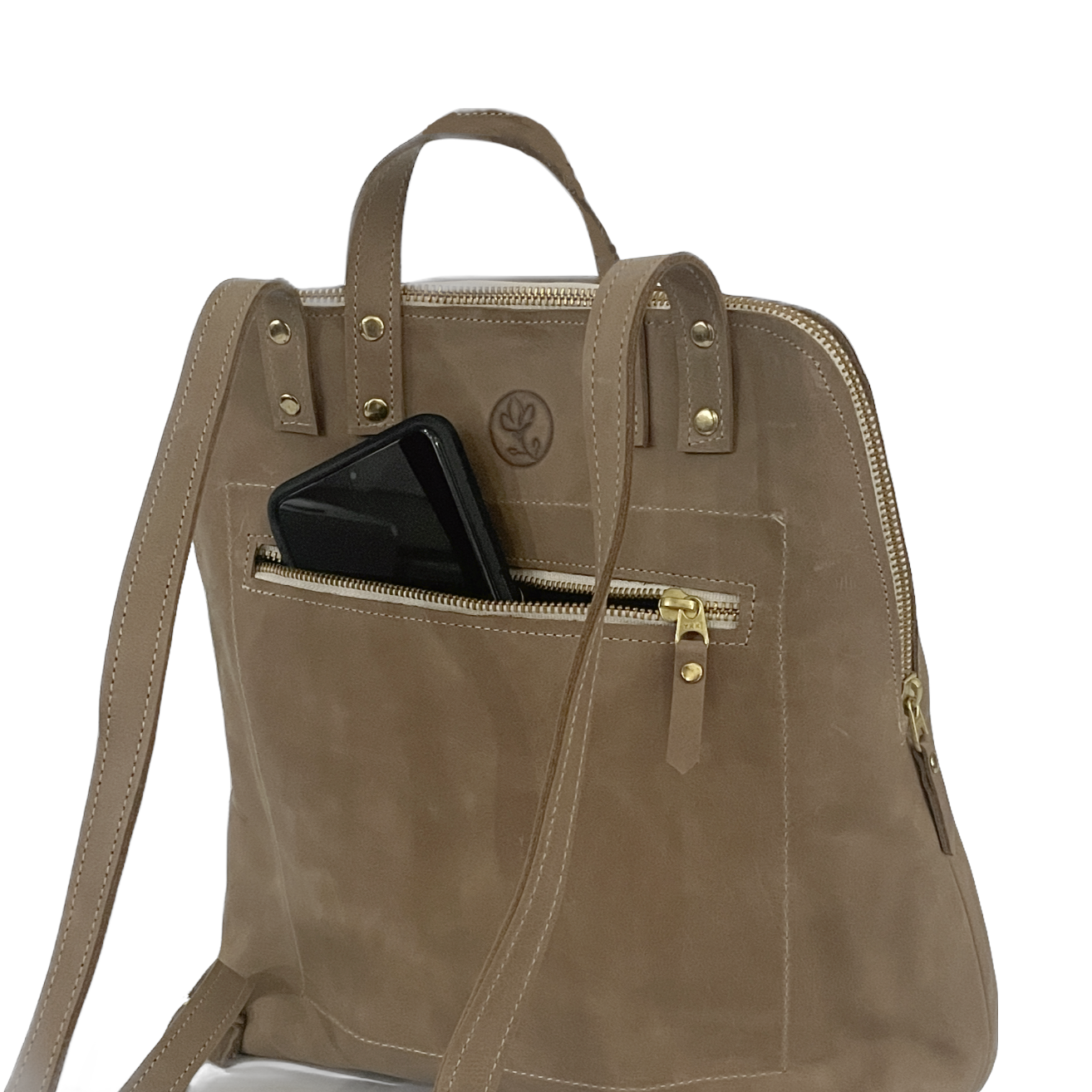 Upcycled Louis Vuitton Backpack in Mocha Leather  (Pre Made)