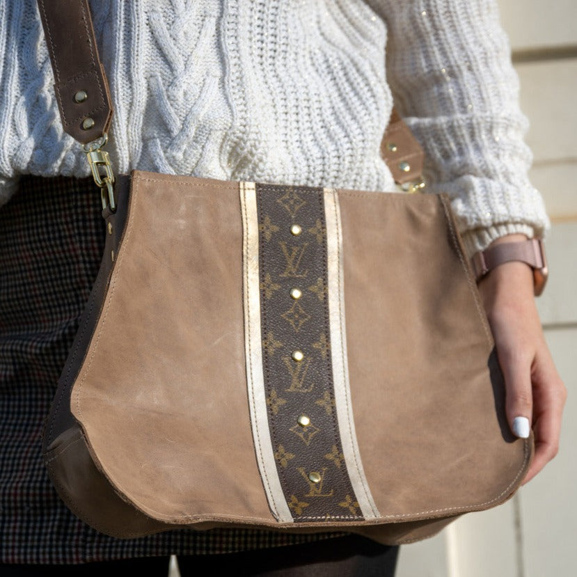 Alison Crossbody In Mocha Leather | Upcycled LV (Pre Made)