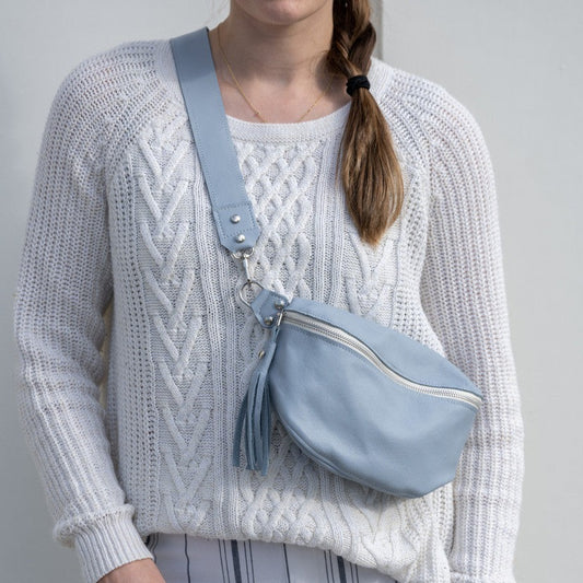 Britt Belt Bag In Chambray Leather