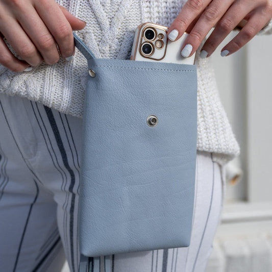 Phone Purse In Chambray Leather (Pre Made)