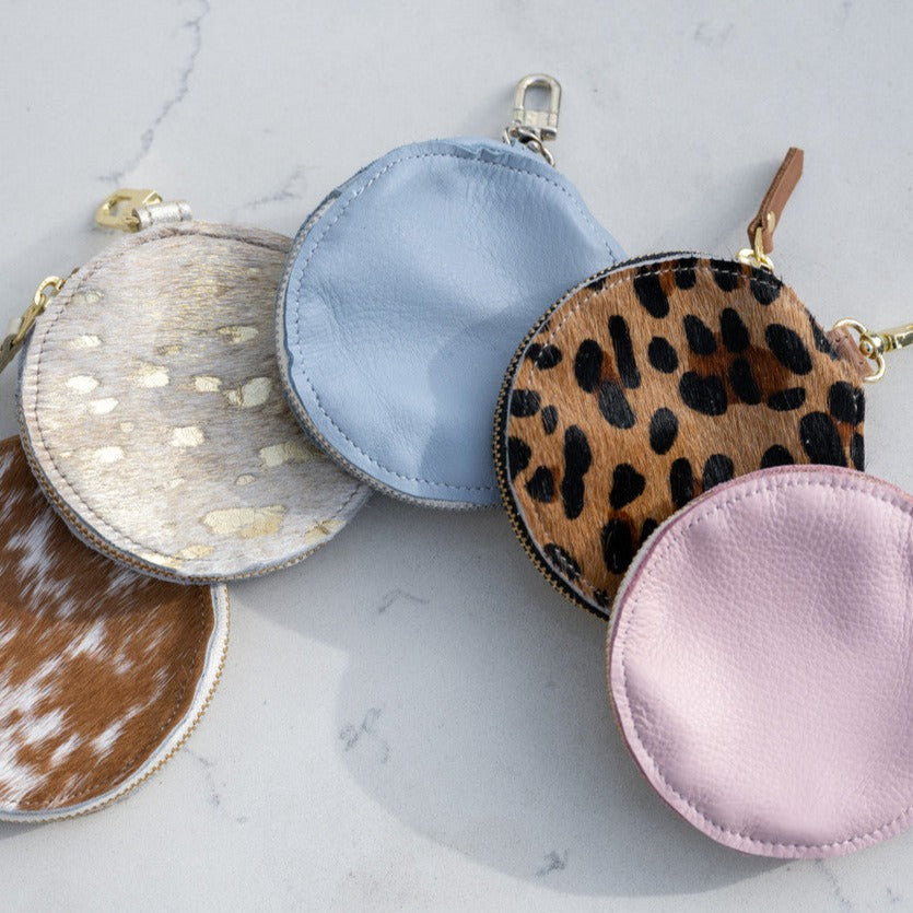 Betty Circle Pouch In Leather (Pre Made)