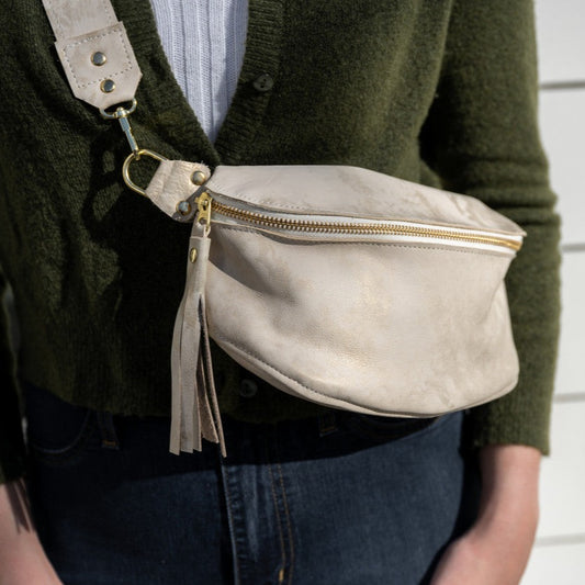 Britt Belt Bag In Stone Leather