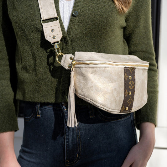 Upcycled LV Belt Bag in Stone Leather | Britt