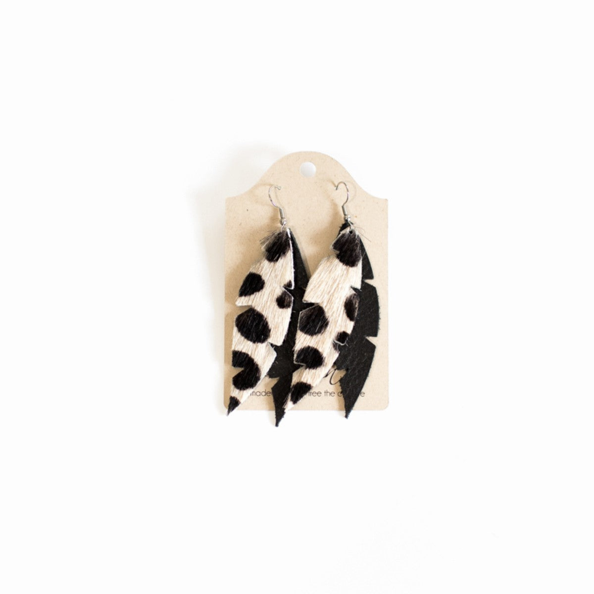 Dove - Leather Feather Earrings