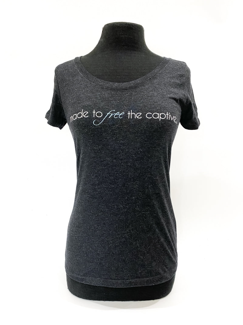Free The Captive Short Sleeve T-Shirt In Navy, Charcoal