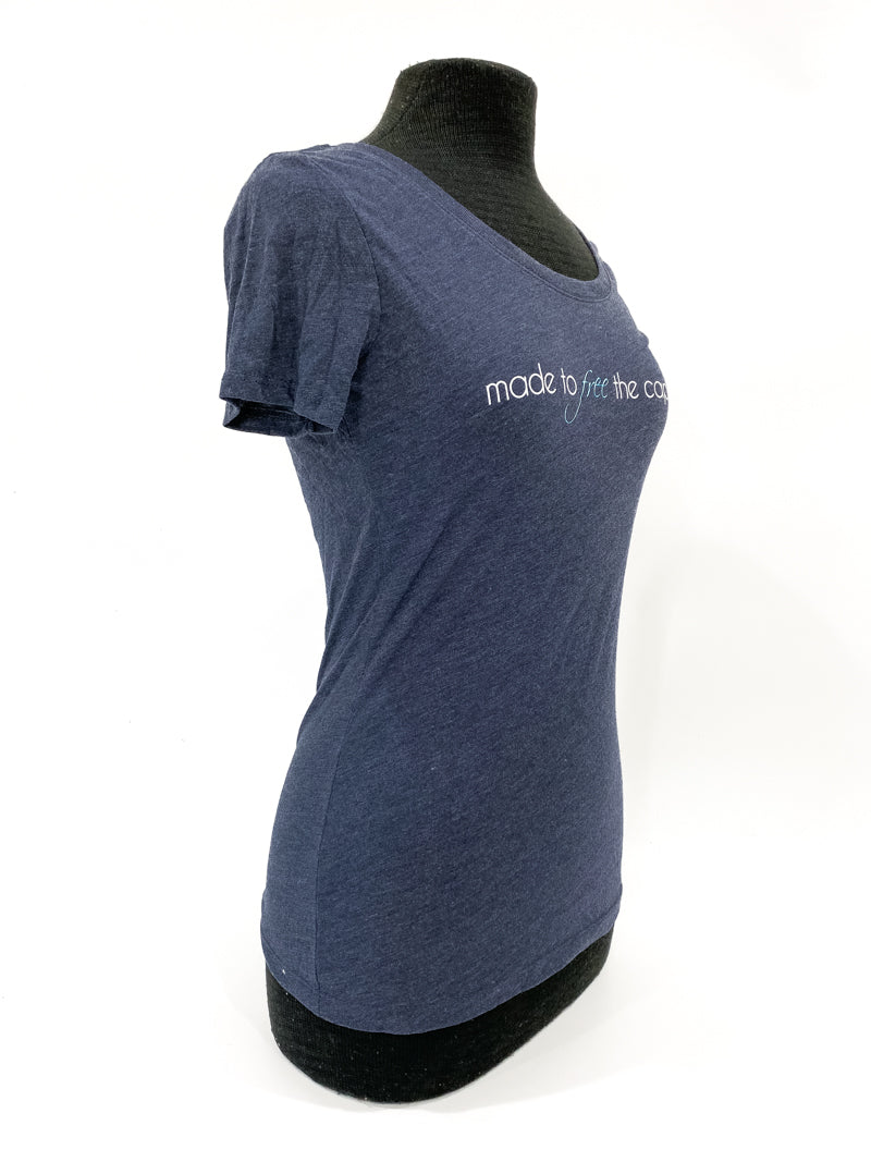 Free The Captive Short Sleeve T-Shirt In Navy, Charcoal
